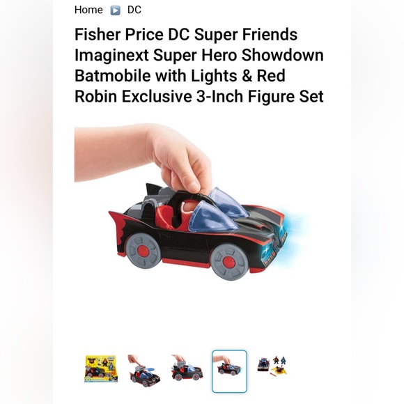Imaginext DC Super Friends Exclusive Batmobile w/ Lights and Sounds + Robin - Picture 4 of 8